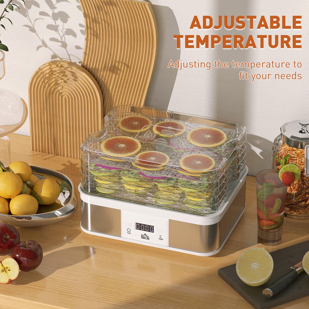 HOMCOM 800-142V70WT White 5 Tray Food Dehydrator 245W Image 8