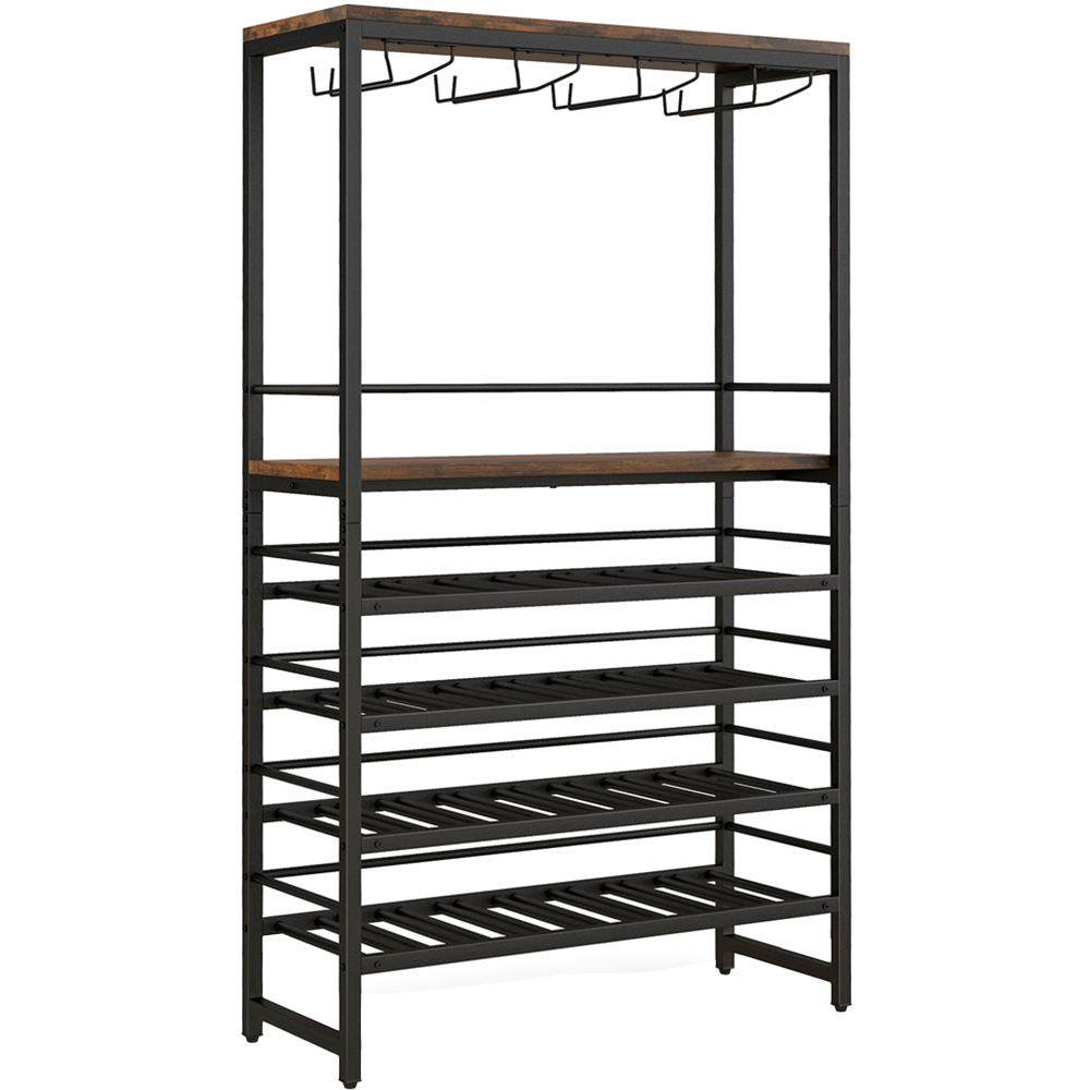 Costway 2 Shelf 32 Bottle Wine Rack with Glass holders Image 1