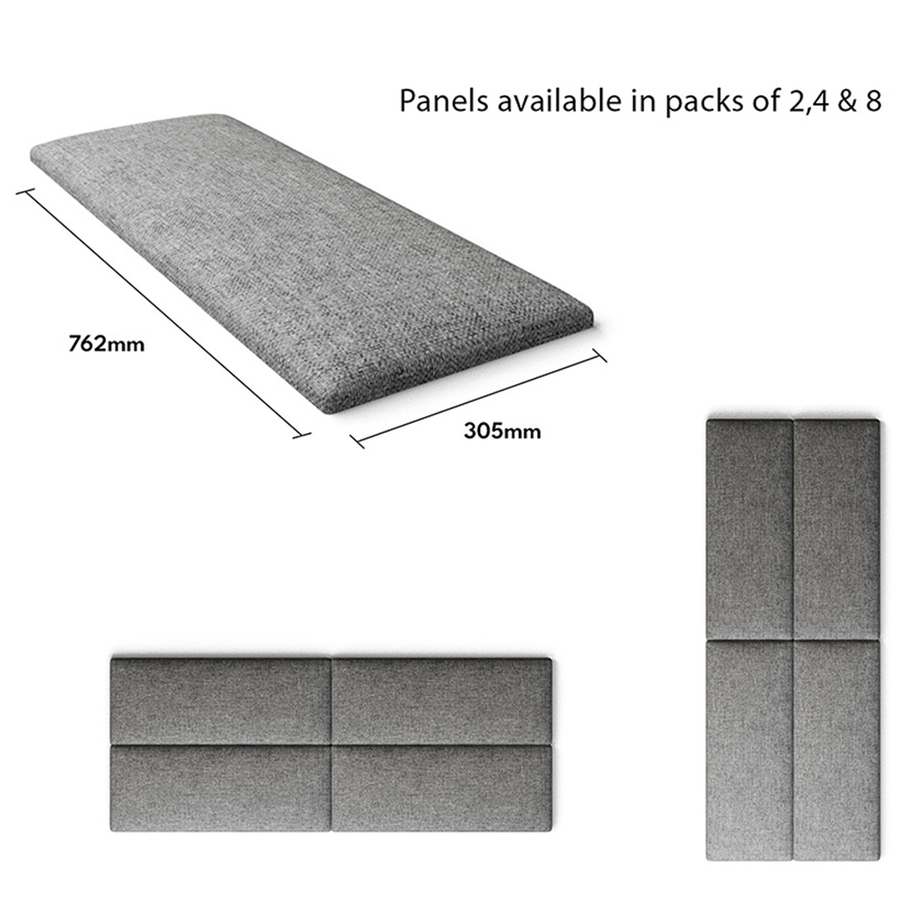 Aspire EasyMount Grey Saxon Twill Upholstered Wall Mounted Headboard Panels 2 Pack Image 5