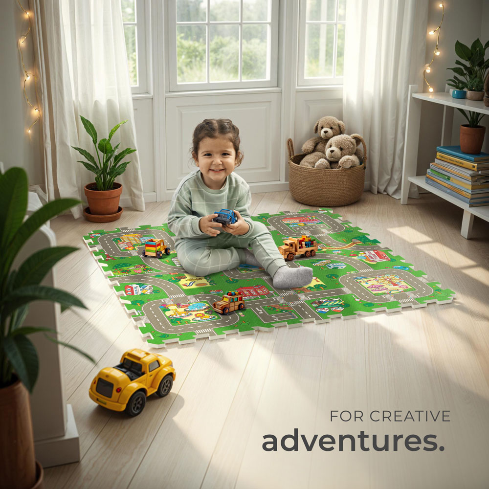 tectake MyCity Kids 9 Piece Puzzle Play Mat Image 7