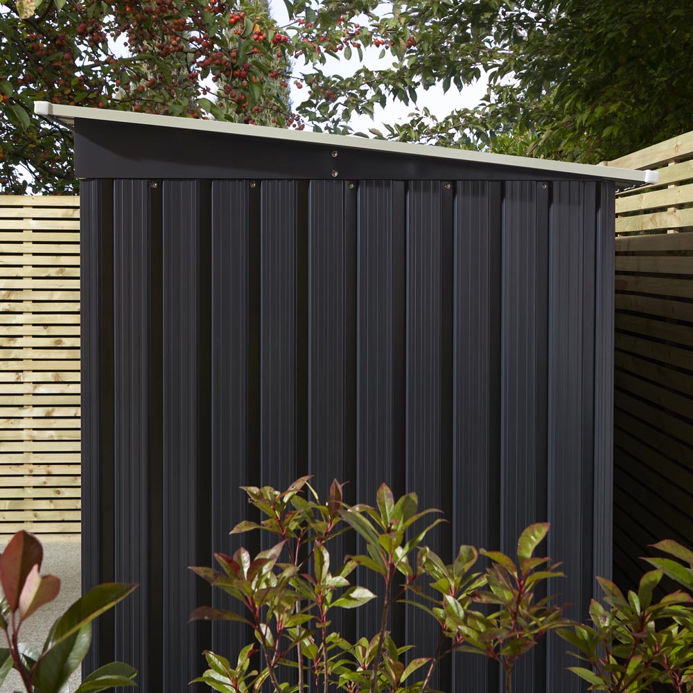 Rowlinson 8 x 4ft Dark Grey Trentvale Pent Metal Garden Shed Image 11
