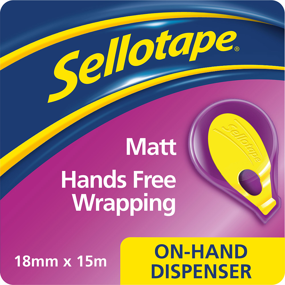 Sellotape On-Hand Tape Dispenser with Invisible Matt Tape Roll 18mm x 15m Image 2