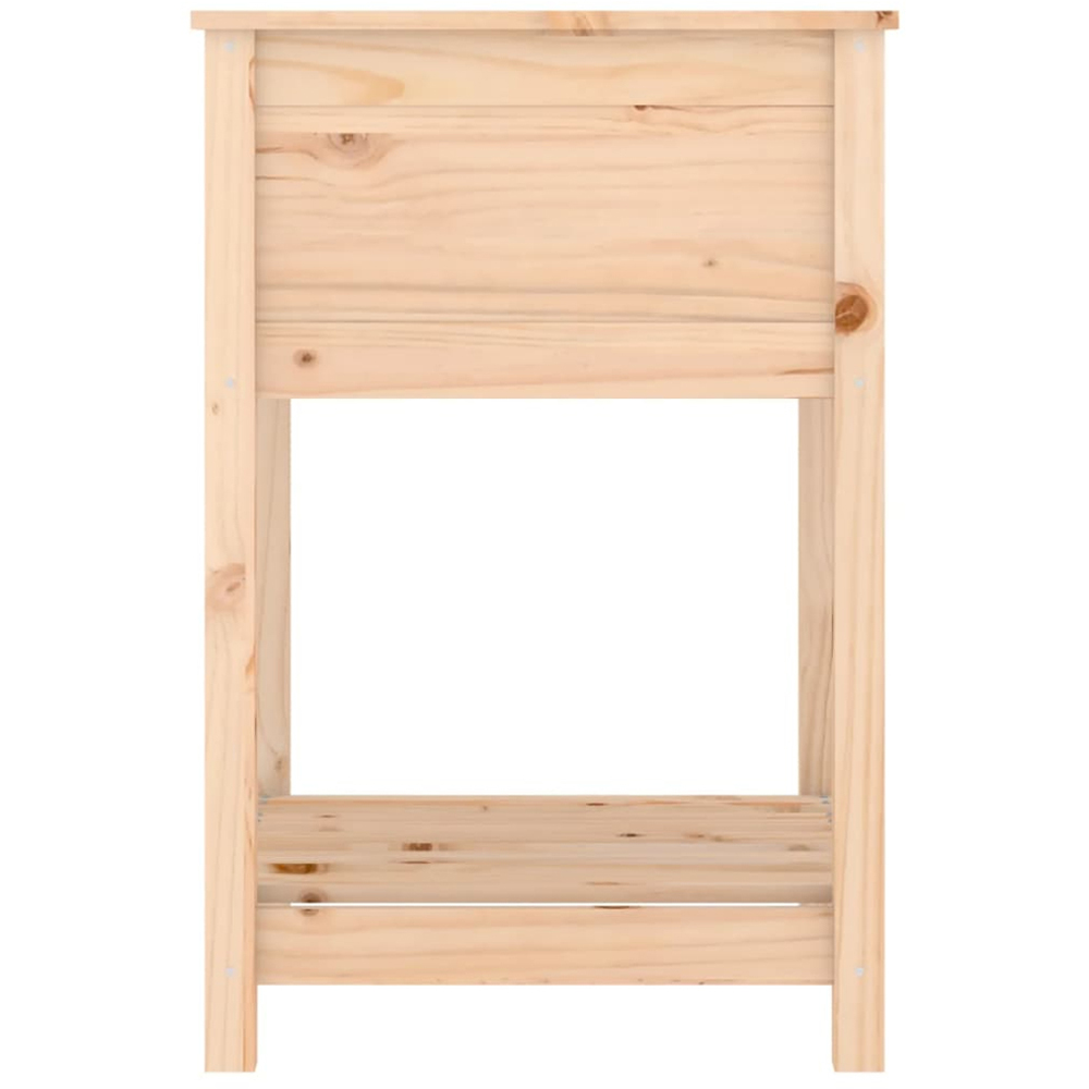 vidaXL Natural Solid Pine Wood Garden Planter with Shelf 81 x 54 x 54cm Image 5