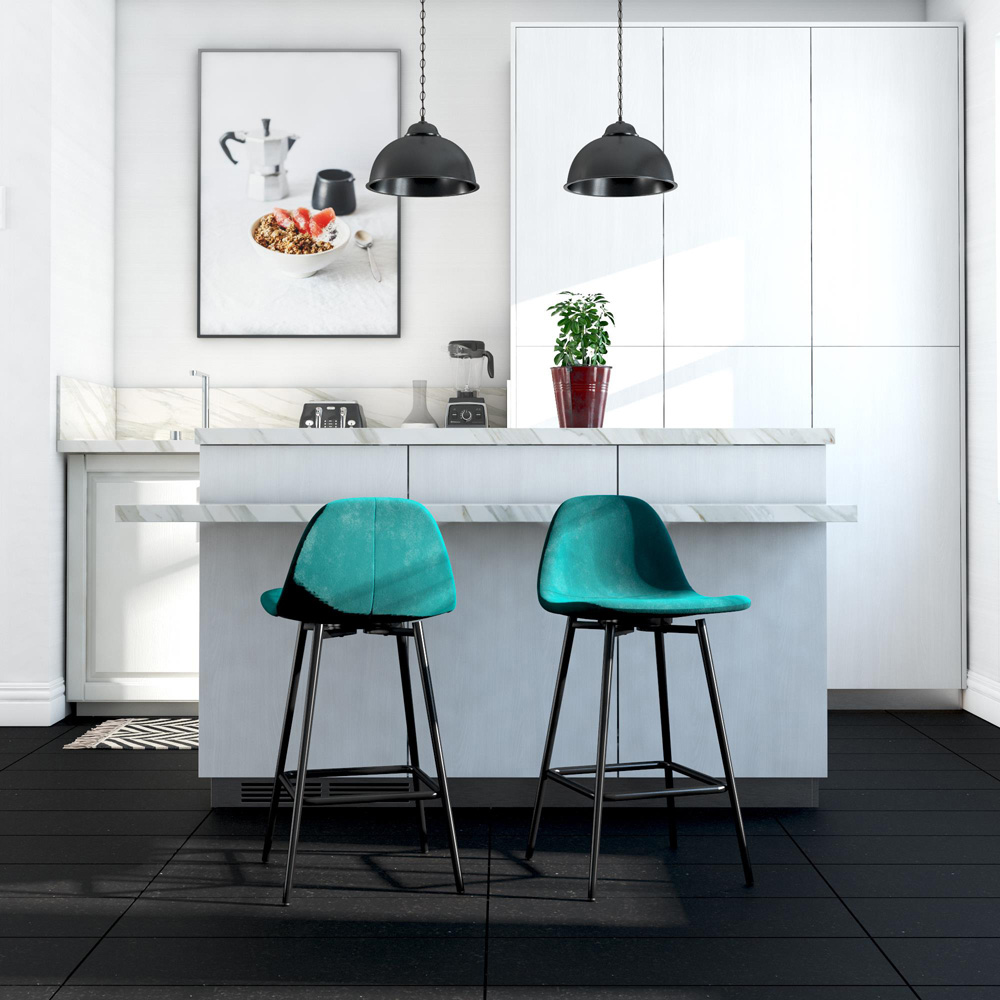 Dorel Calvin Green Upholstered Counter Stool Image 8