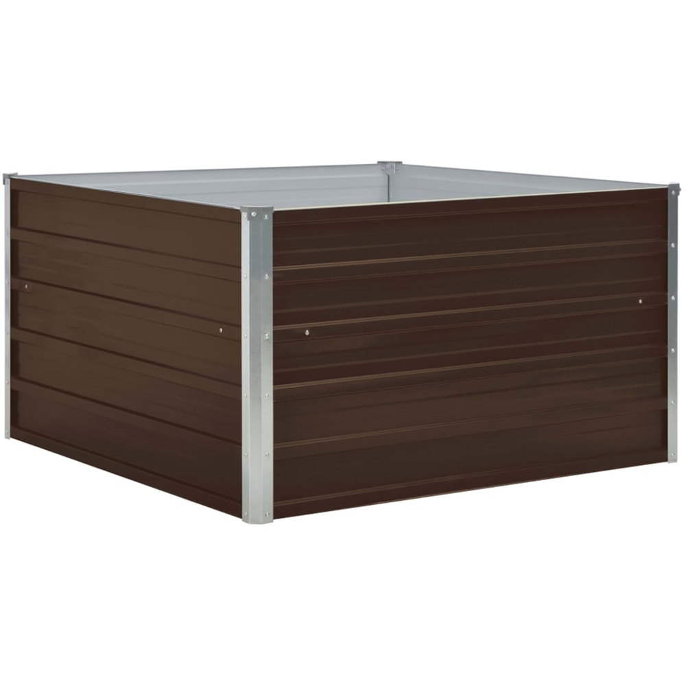 vidaXL Brown Galvanised Steel Raised Garden Bed 45 x 100 x 100cm Image 2