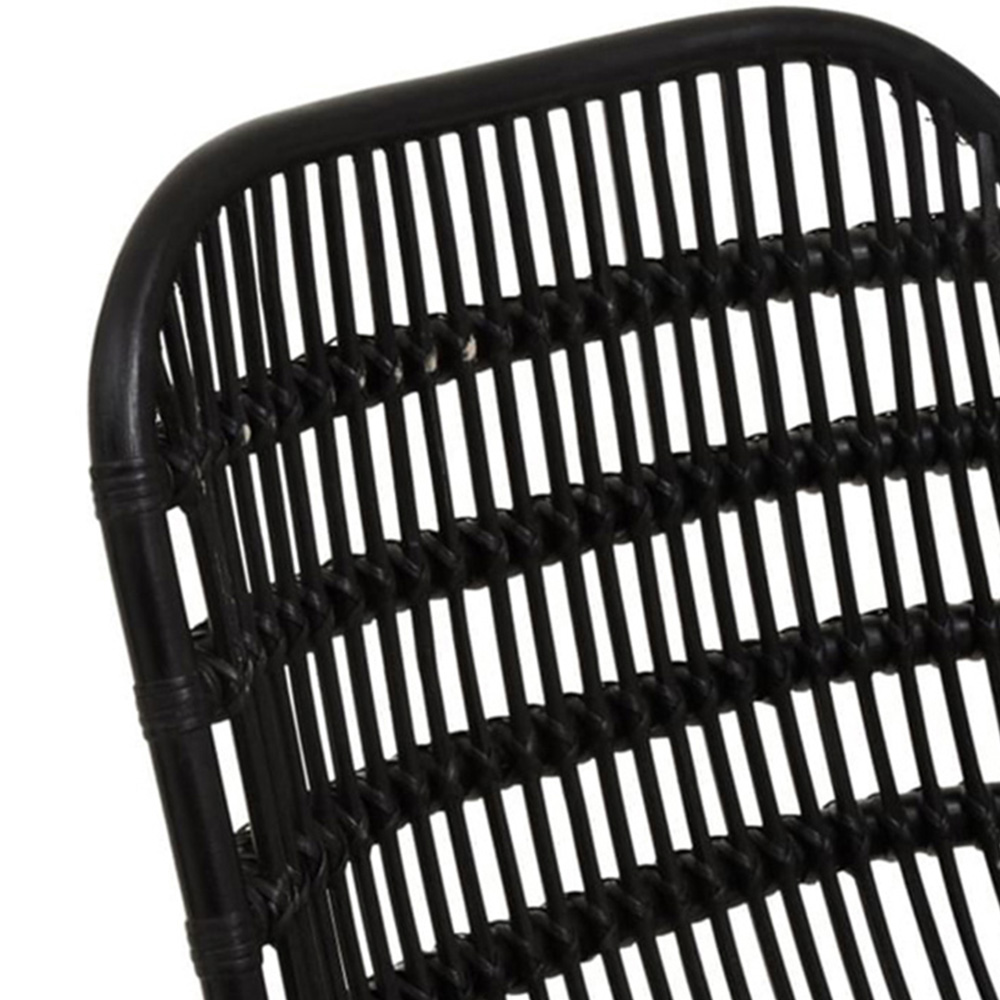 Interiors by Premier Lagom Black Rattan Curved Chair Image 8