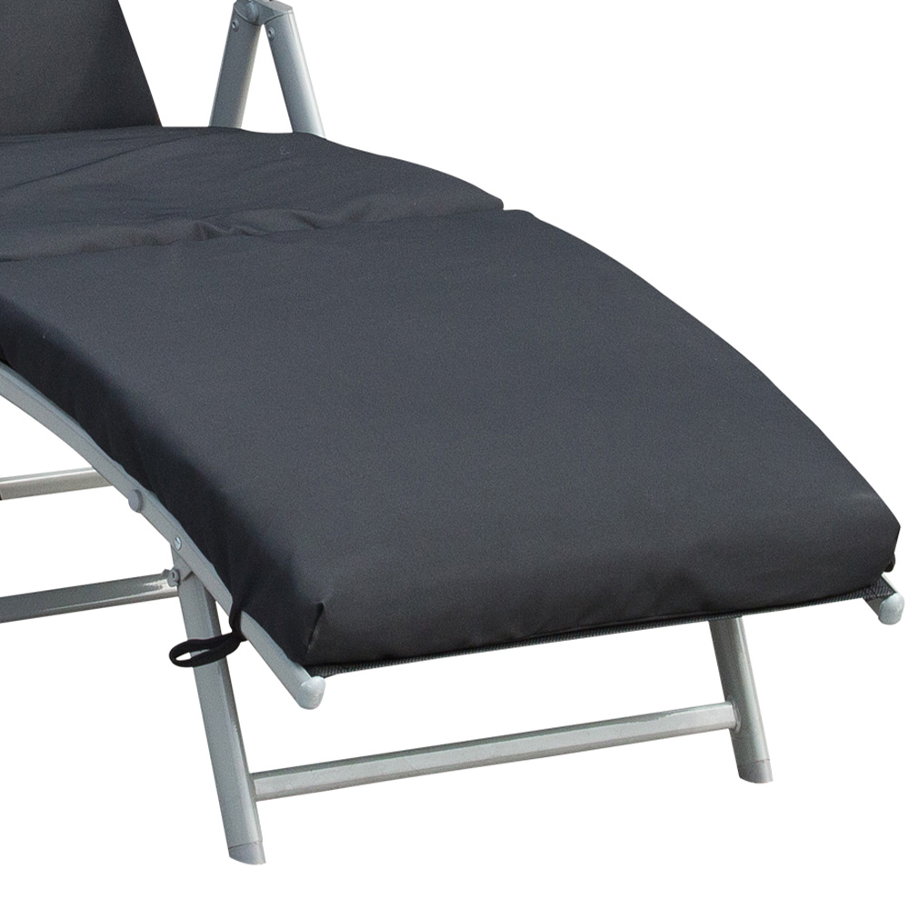 Outsunny Black Padded Sun Lounger Image 4
