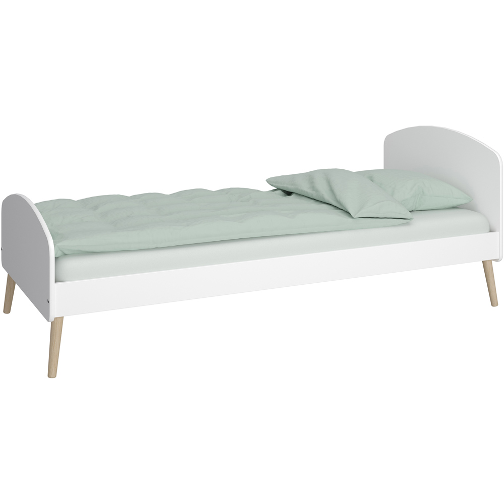 Florence Gaia Single Pure White Bed Frame Image 3