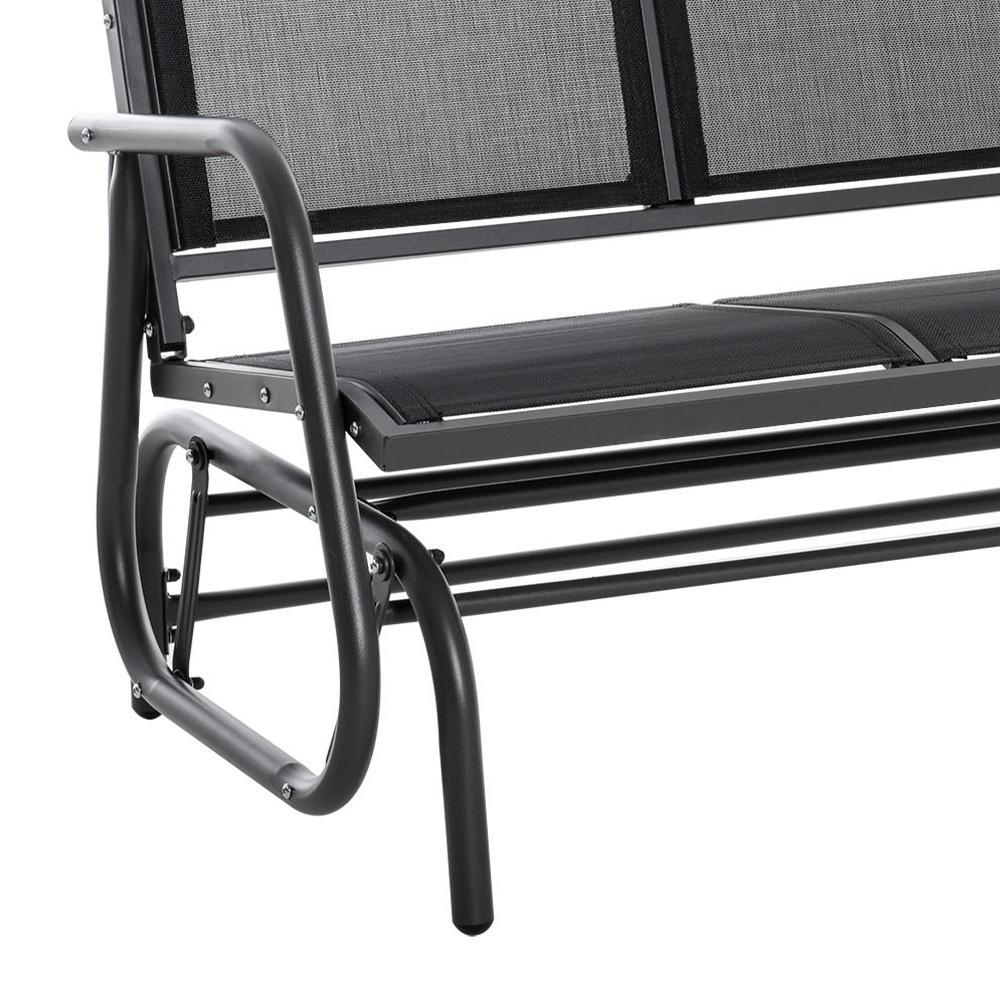 Outsunny Texteline Black Glider Rocking Bench Image 5