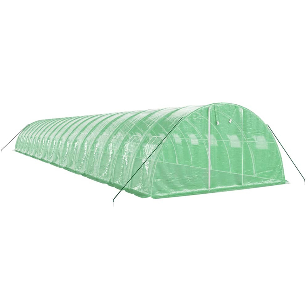 vidaXL Green Polyethylene Galvanised Steel Frame 59 x 13.1ft Greenhouse Image 2