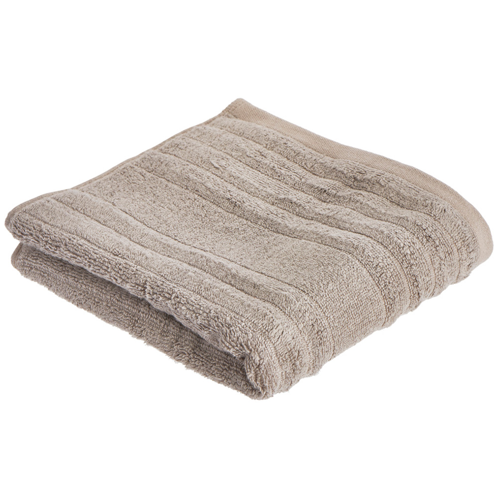 Wilko Silver Ribbed Hand Towel Image 1
