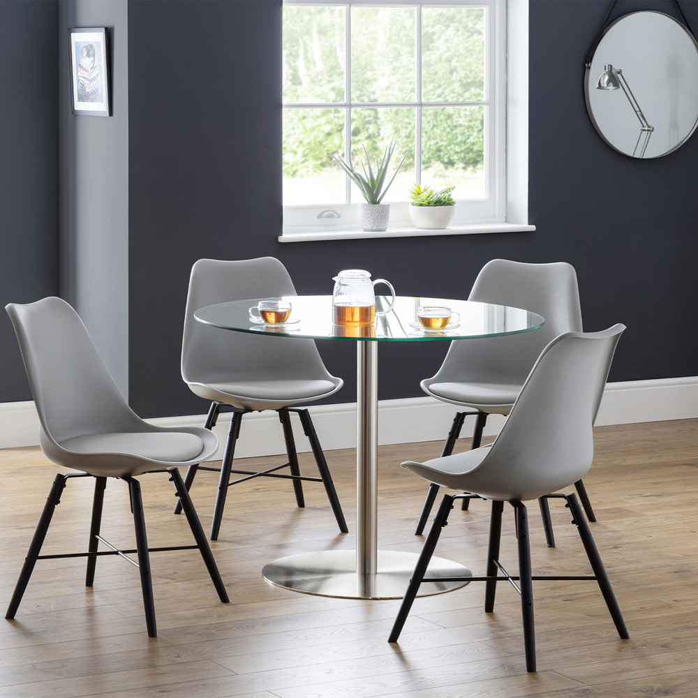 Julian Bowen Milan 4 Seater Round Glass Pedestal Table Image 7