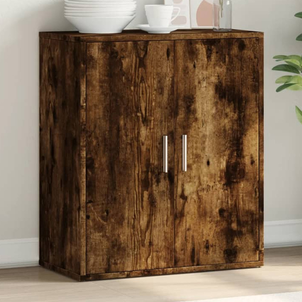 vidaXL 2 Door Smoked Oak Sideboard Image 1