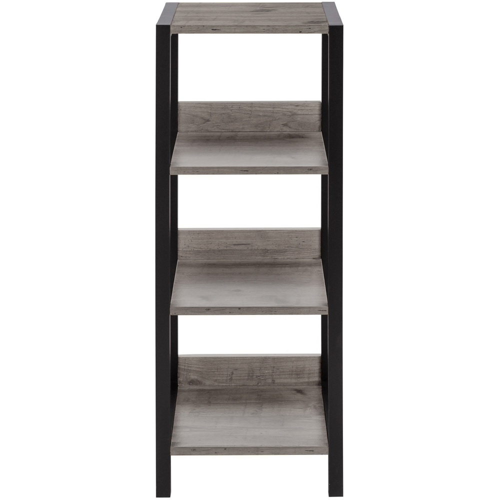 Loft24 Chris 4 Shelf Concrete Black Bookcase Image 3