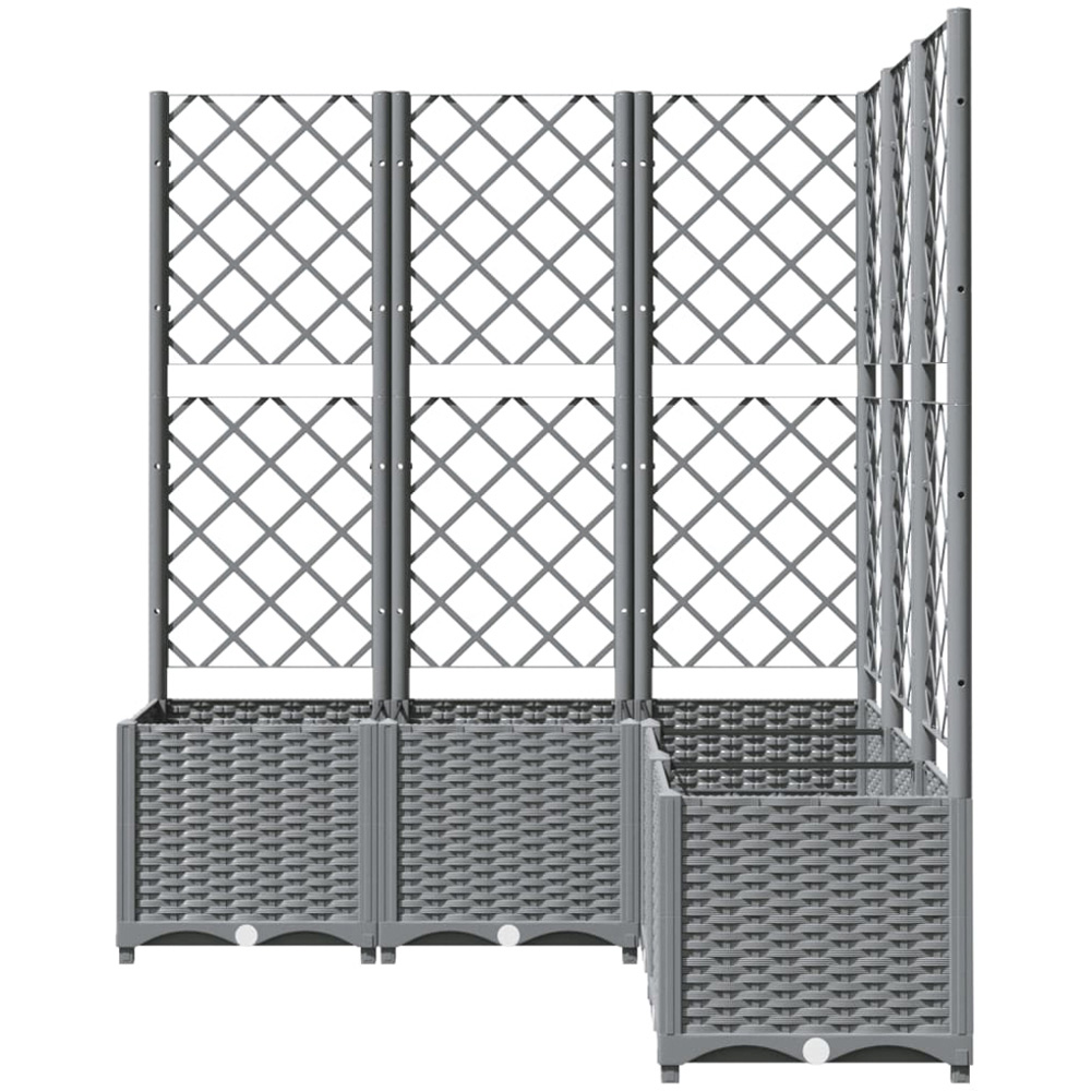 vidaXL Grey Garden Planter with Trellis 120 x 120 x 136cm Image 2