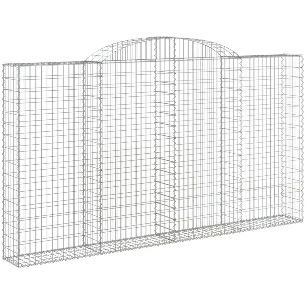 vidaXL Silver Galvanised Iron Arched Gabion Basket 300 x 30 x 160/180cm 5 Pack Image 1