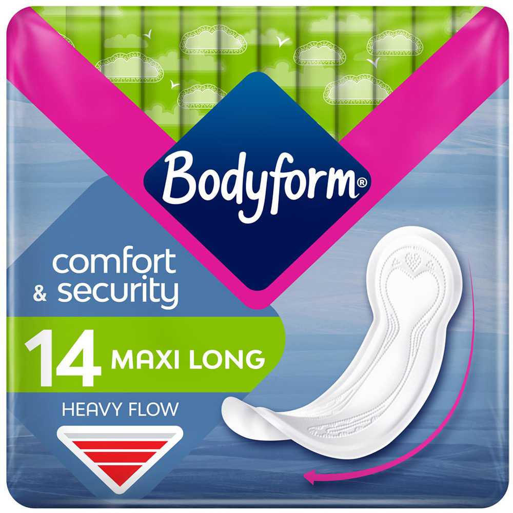 Bodyform Maxi Long Sanitary Towels 14 Pack Image 1
