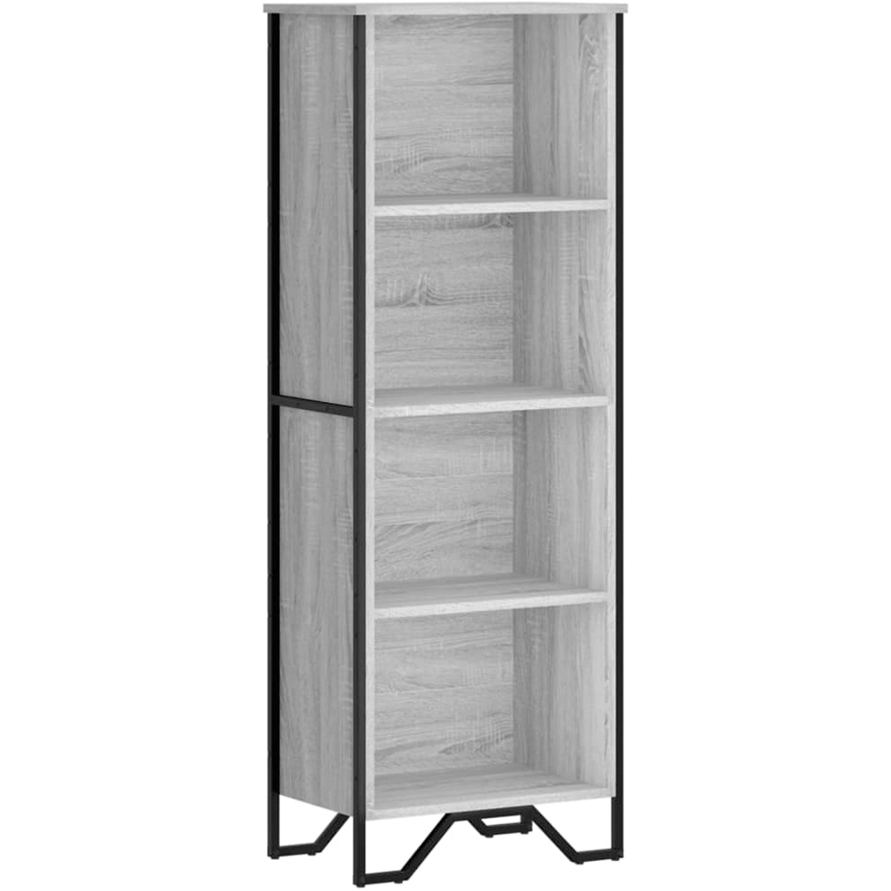 vidaXL 4 Shelf Grey Sonoma Bookcase Image 2
