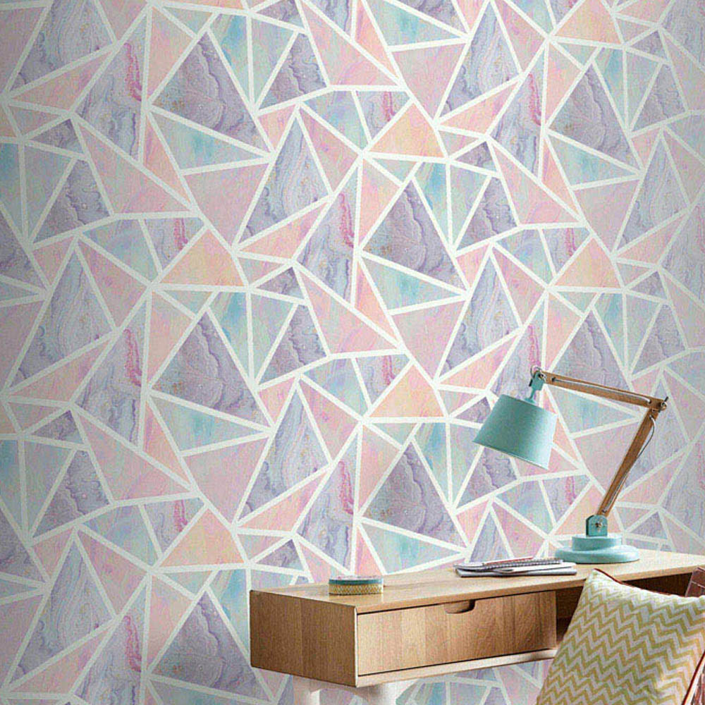 Arthouse Pastel Geometric Multicolour Wallpaper Image 5