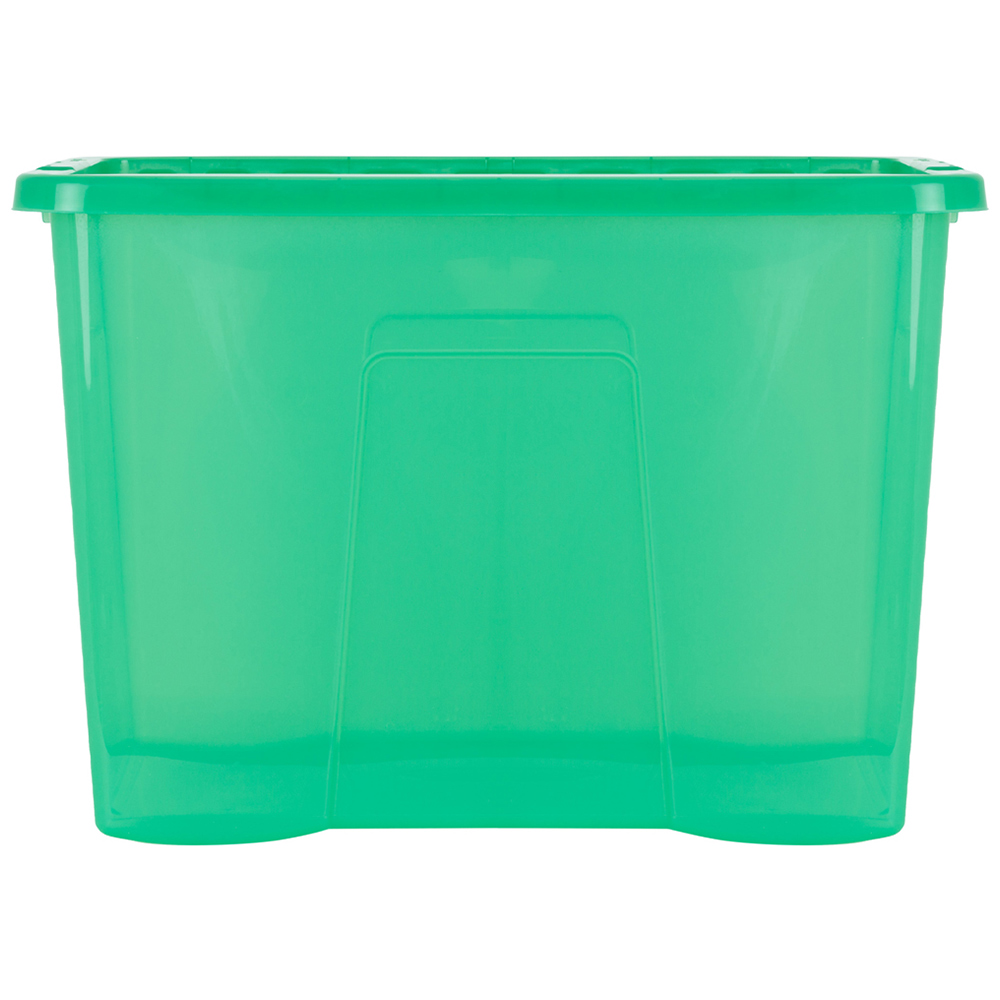 Wham Crystal 80L Clear Green Stackable Plastic Storage Box and Lid Pack 4 Image 4