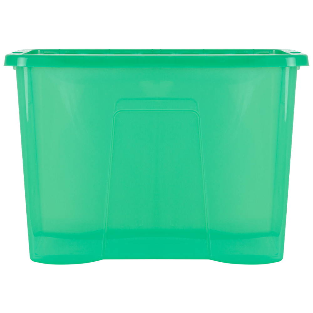 Wham 80L Clear Green Stackable Plastic Crystal Storage Box with Lid 4 Pack Image 4
