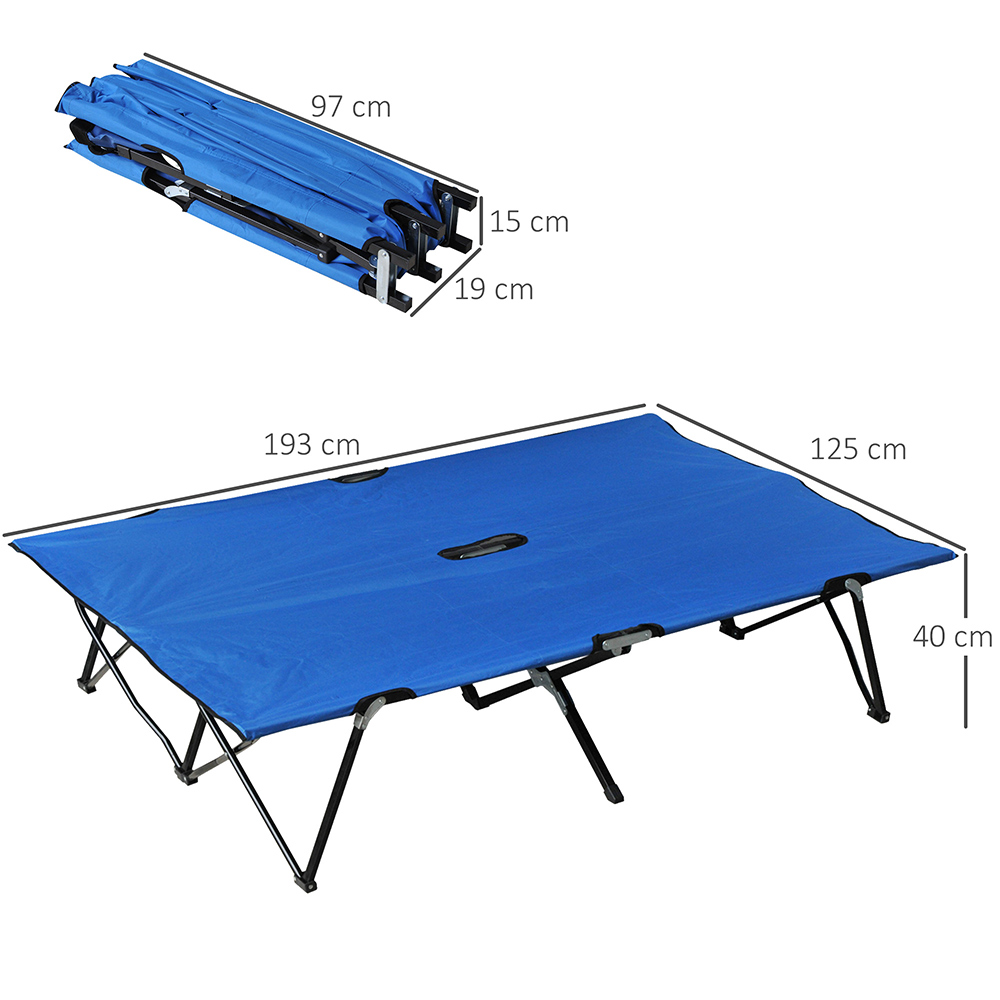 Outsunny Foldable Camping Cot Bed Blue Image 6