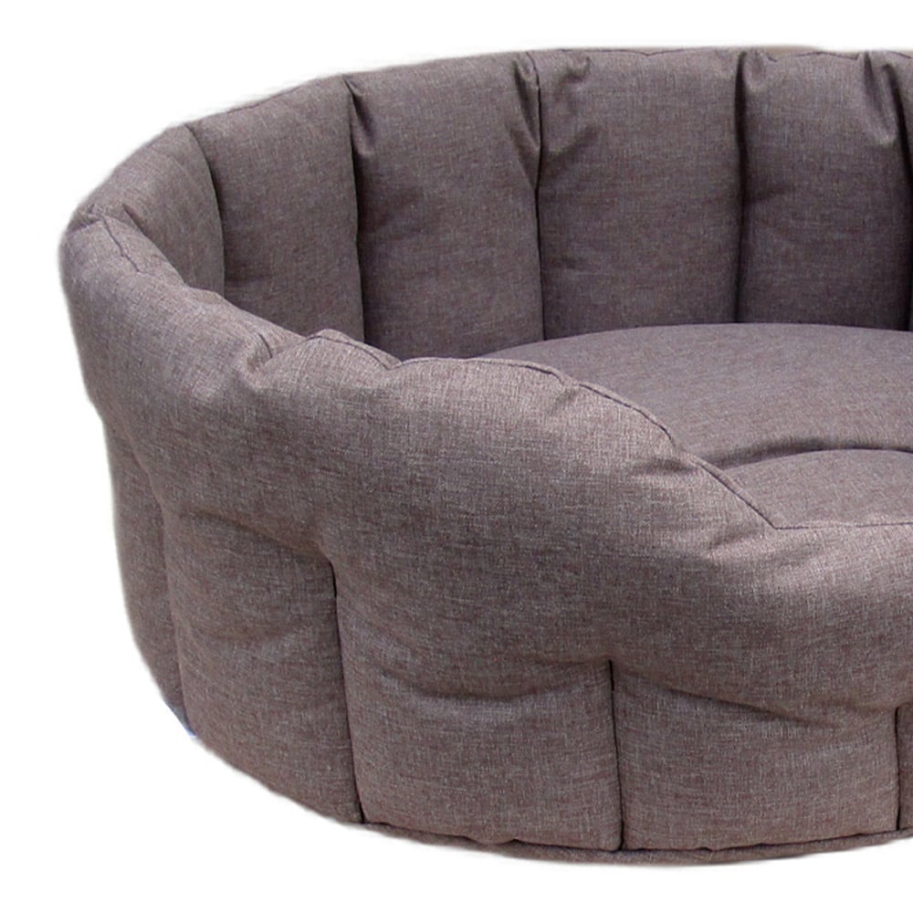 P&L Large Brown Oval Waterproof Dog Bed Image 3