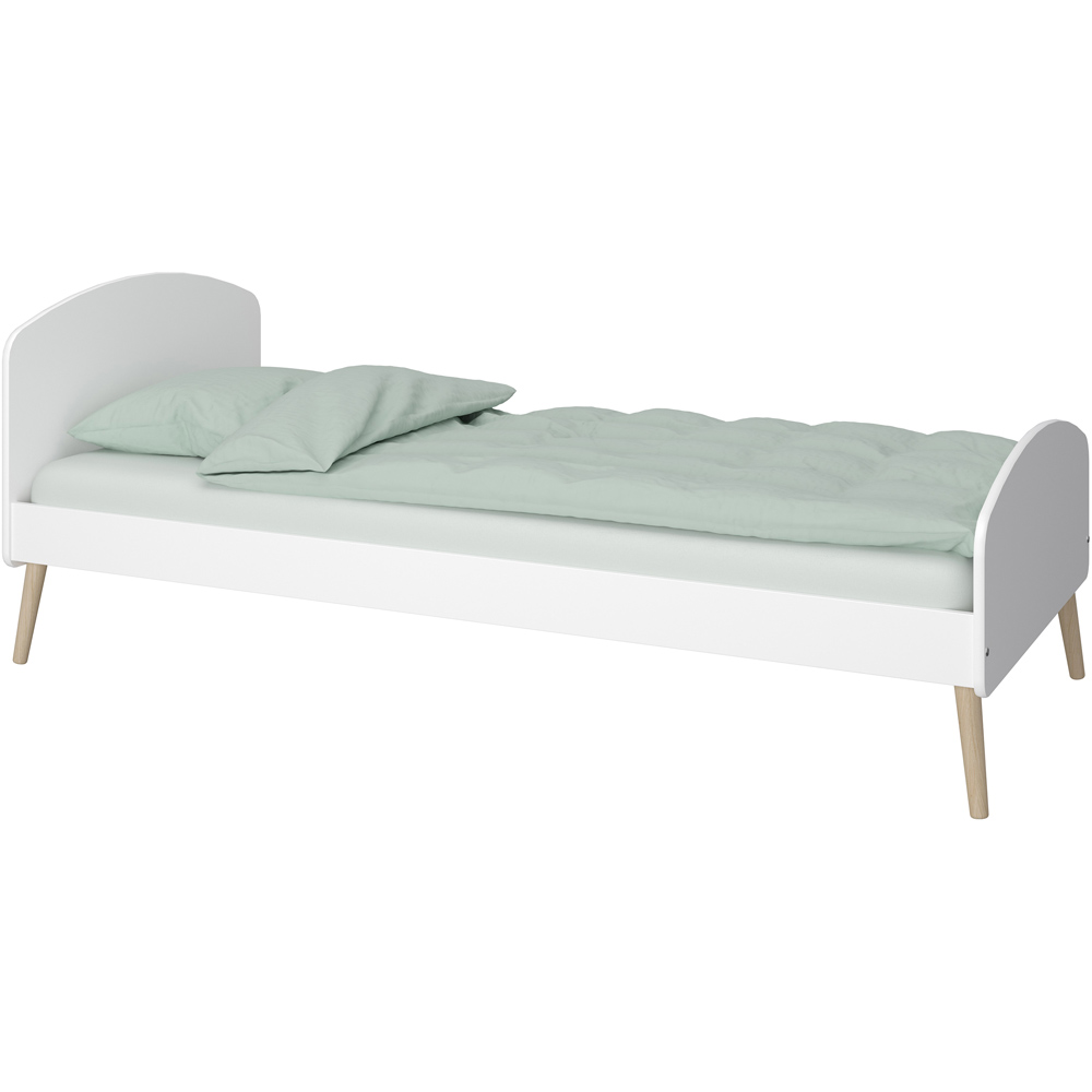 Florence Gaia Single Pure White Bed Frame Image 5