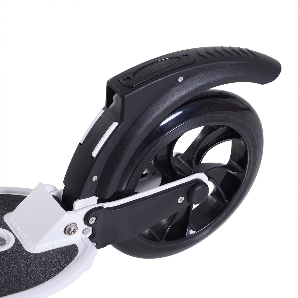 HOMCOM Kick Scooter with Adjustable Handlebars Rear Brake & Shock Absoprtion White Image 5