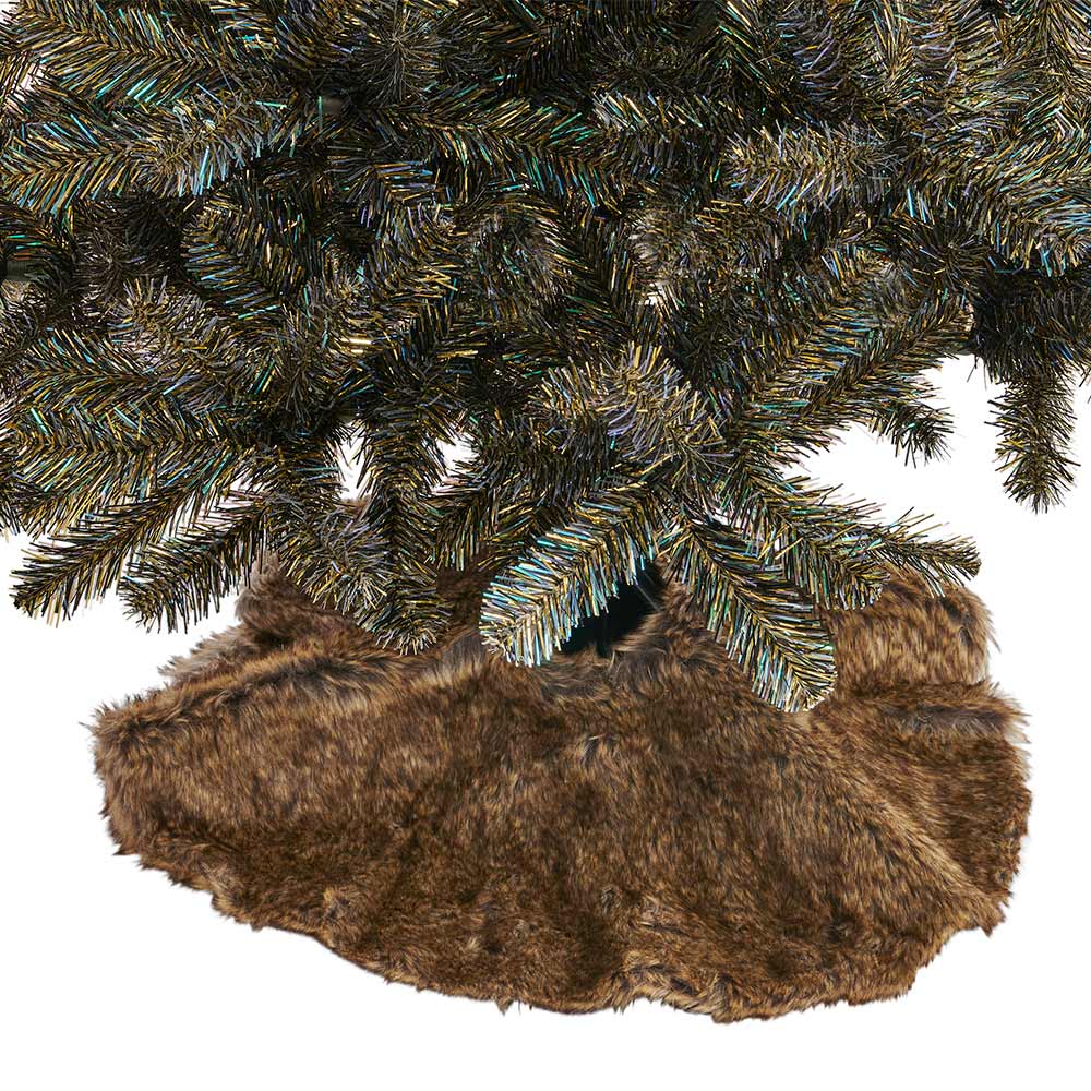 Wilko Brown Fur Mini Tree Skirt Image 2