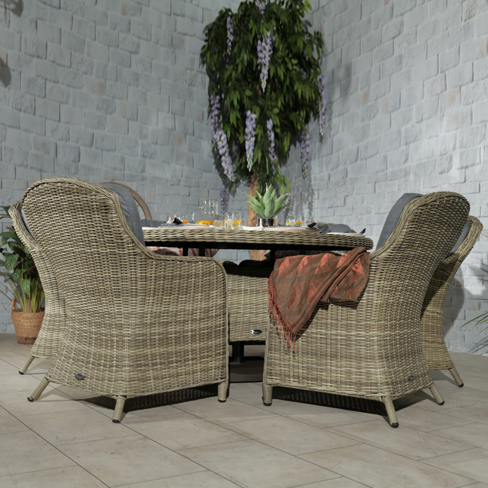 Royalcraft Wentworth Rattan Effect 6 Seater Round Imperial Dining Set Image 7