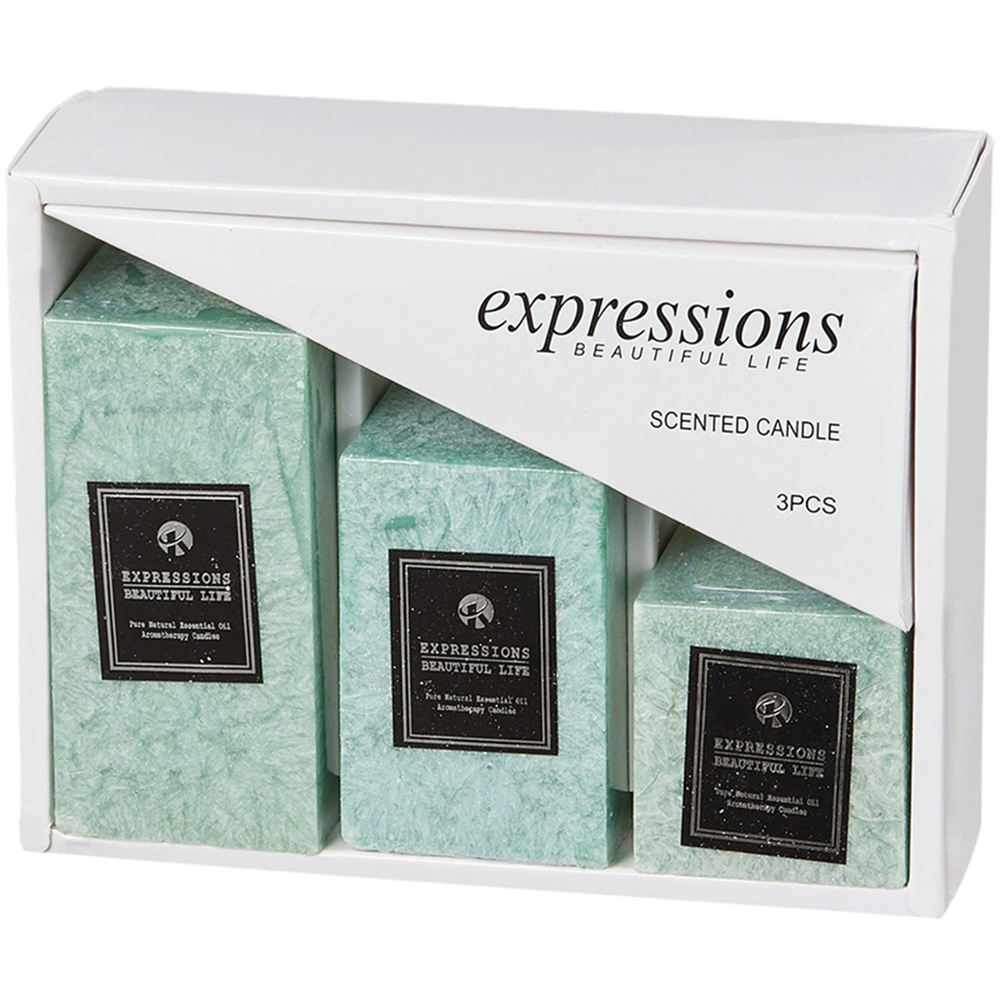 Living and Home Green Lime Basil Scented Candle Set of 3 Image 1