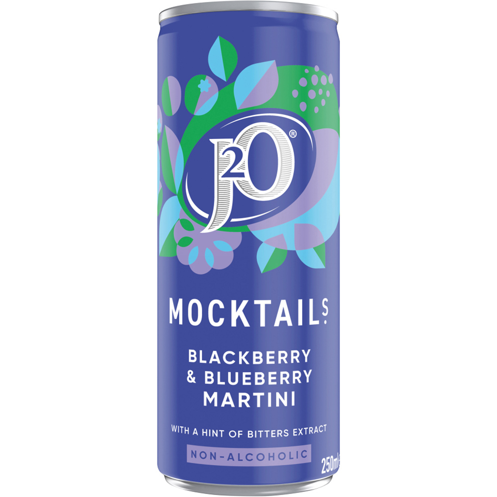 J2O Mocktails Blackberry & Blueberry Martini 250ml Image 1