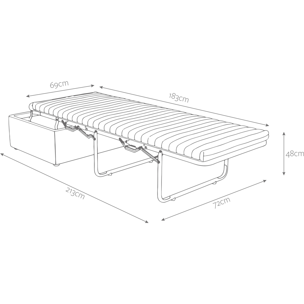 Jay-Be Bottle Green Luxe Velvet Fold-Out Footstool Bed with Comfort Mattress Image 8