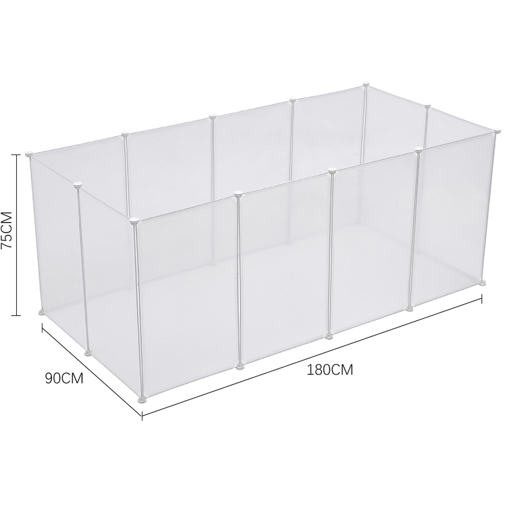 H&O Direct 12 Panel Transparent Portable Pet Playpen Fence Image 6