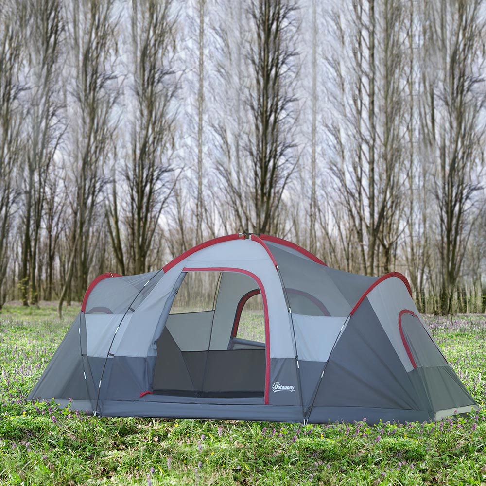 Outsunny 5-6 Person Camping Tent Grey Image 2
