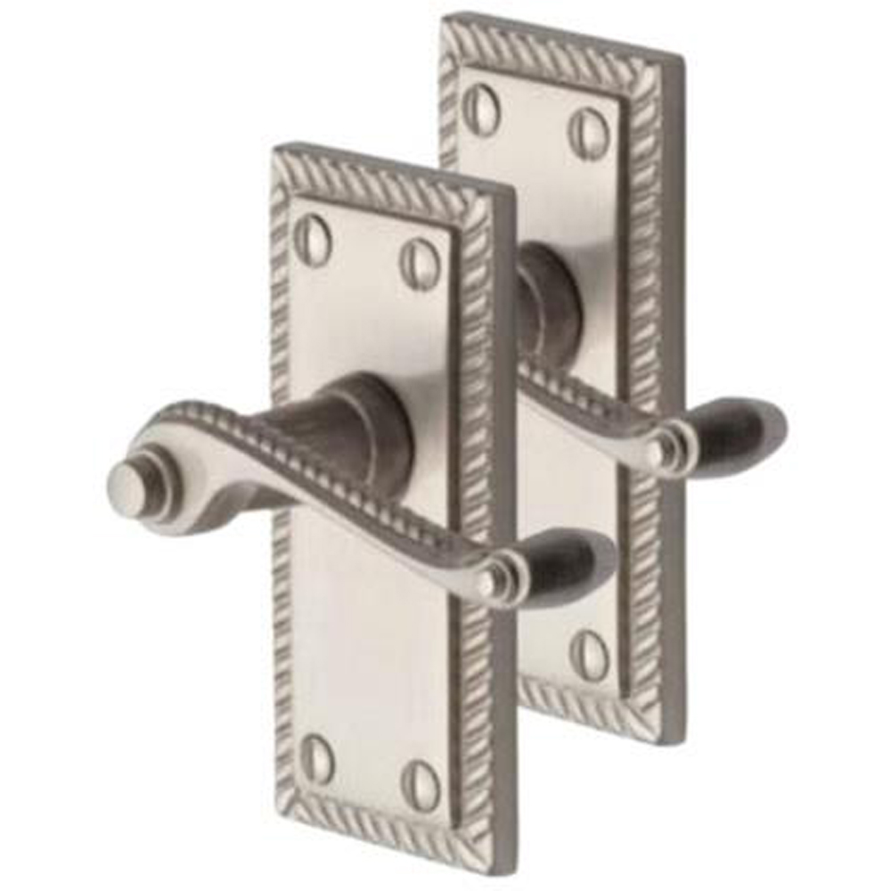 Golden Grace Satin Chrome Georgian Lever Latch Door Handle Set 5 Pack Image 2