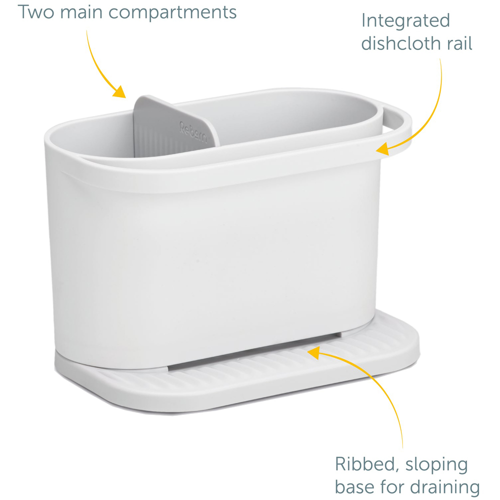 ReBorn Stone Effect Compact Plastic Sink Tidy with Drainage Tray Image 7