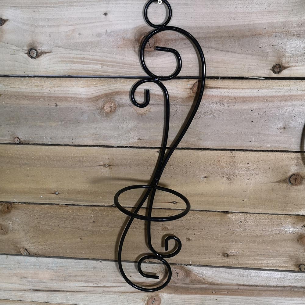 Samuel Alexander Verona Black Steel Wall Mount Plant Pot Holder Image 2