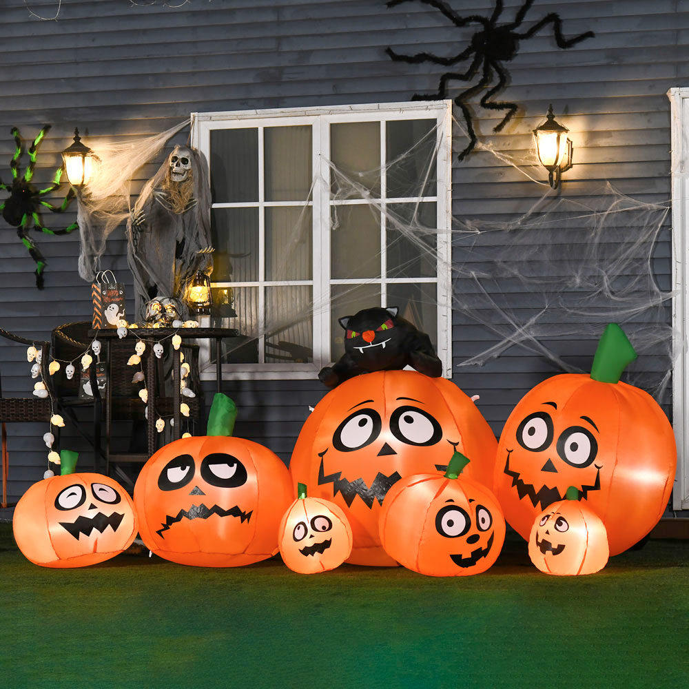 HOMCOM Halloween Inflatable 7 Pumpkins 4ft Image 2