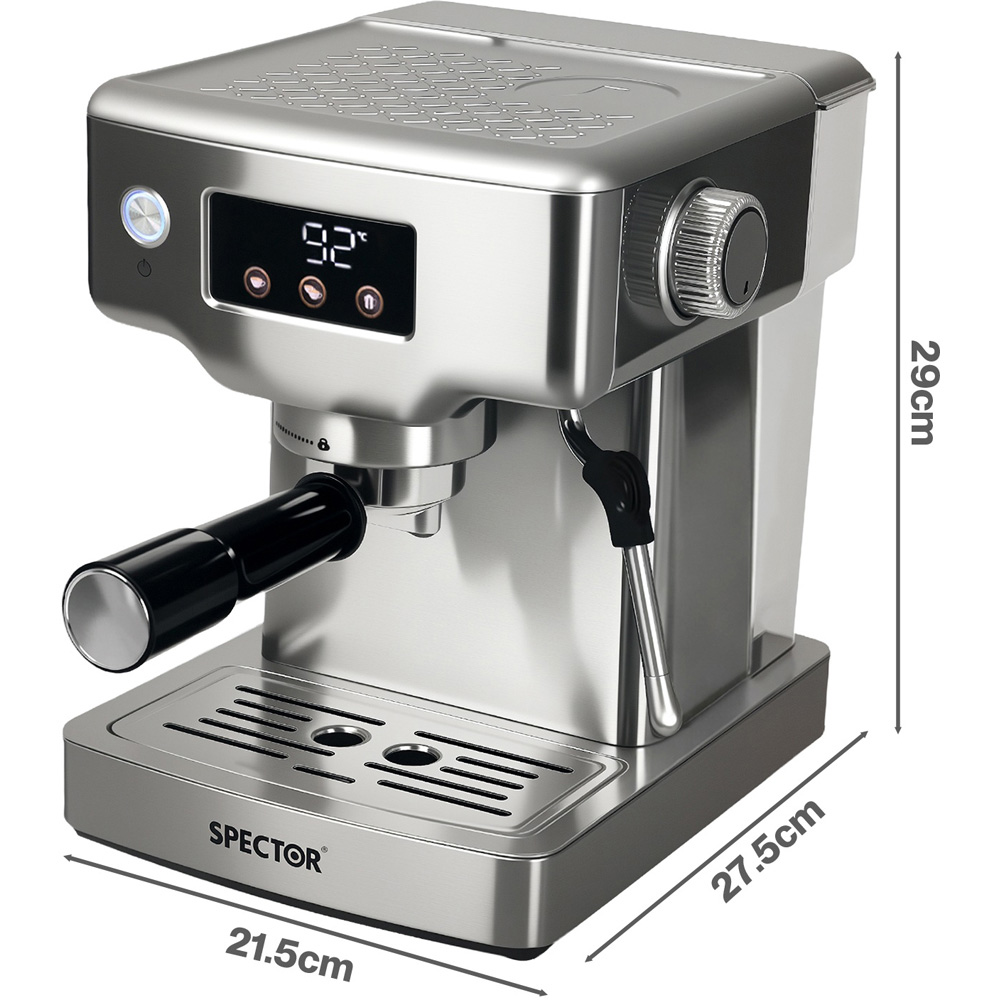 Spector COFF1005-SV-UK 20 Bar Espresso Coffee Maker Machine 1350W Image 9
