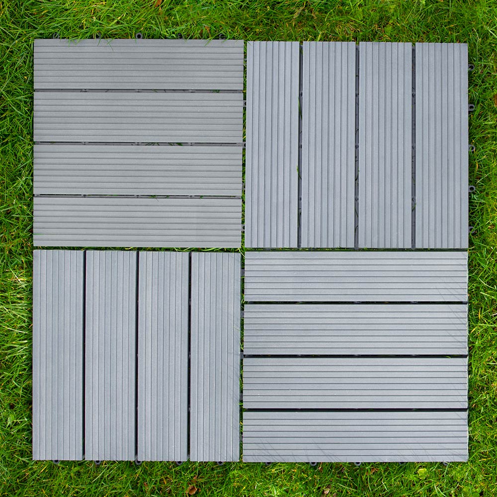 MonsterShop WPC Decking Floor Tiles 30 x 30cm 33 Pack Image 6