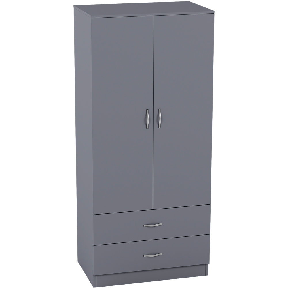 Vida Designs Riano 2 Door 2 Drawer Grey Wardrobe Image 2