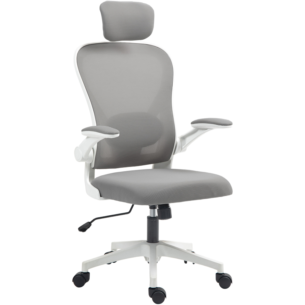 Portland Grey Mesh Ergonomic Office Chair with Headrest and Lumbar Support Image 2