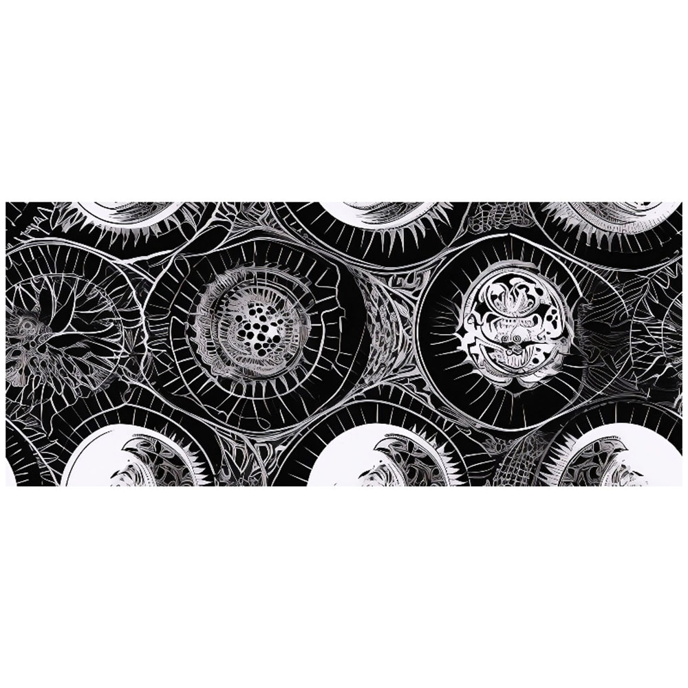 Warren Reed Designer Black White Moon and Sun Glass Bathroom Splashback 25 x 60cm Image 2