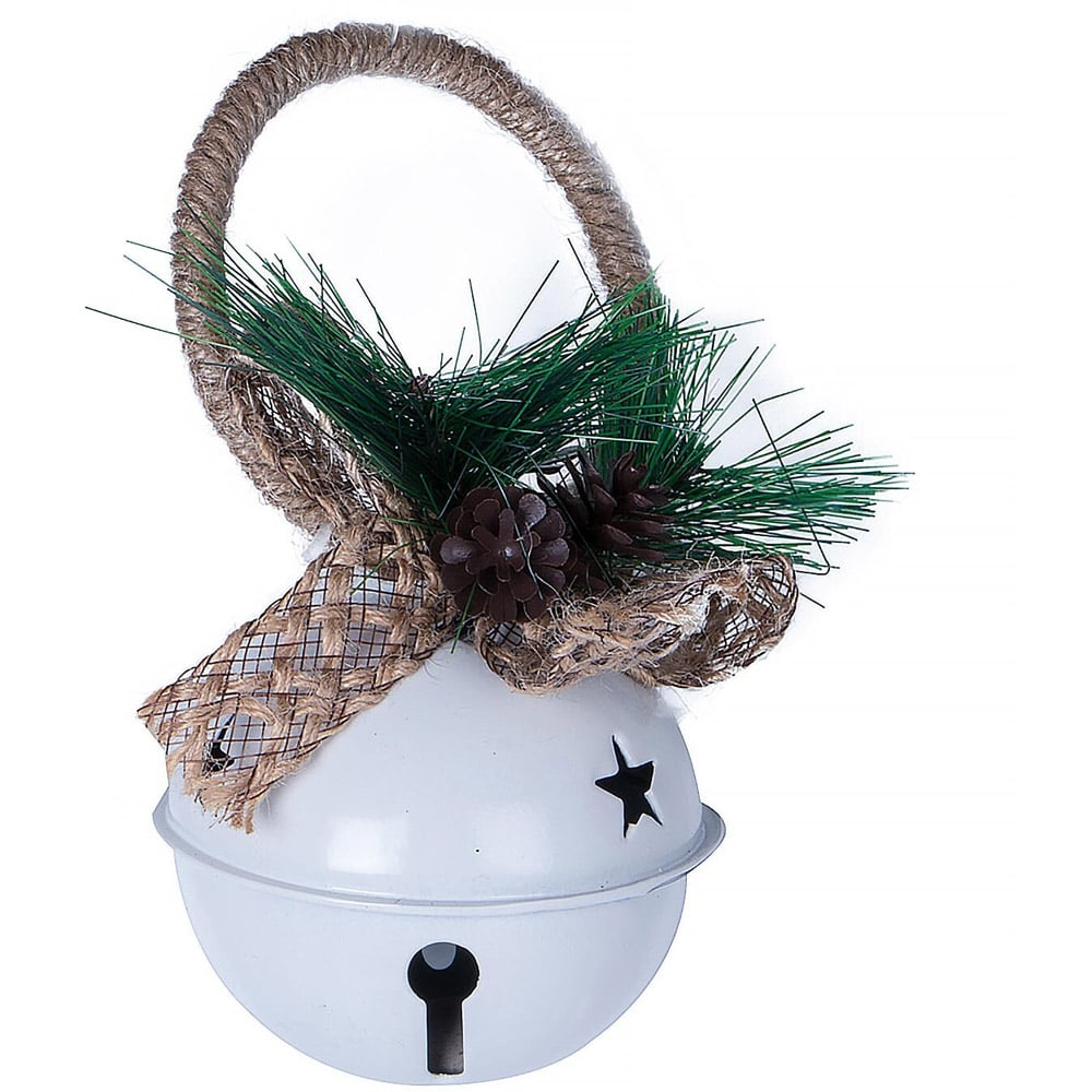 Decadent Bronze Rustic Floristry Hanging Bell Ornament Image 2