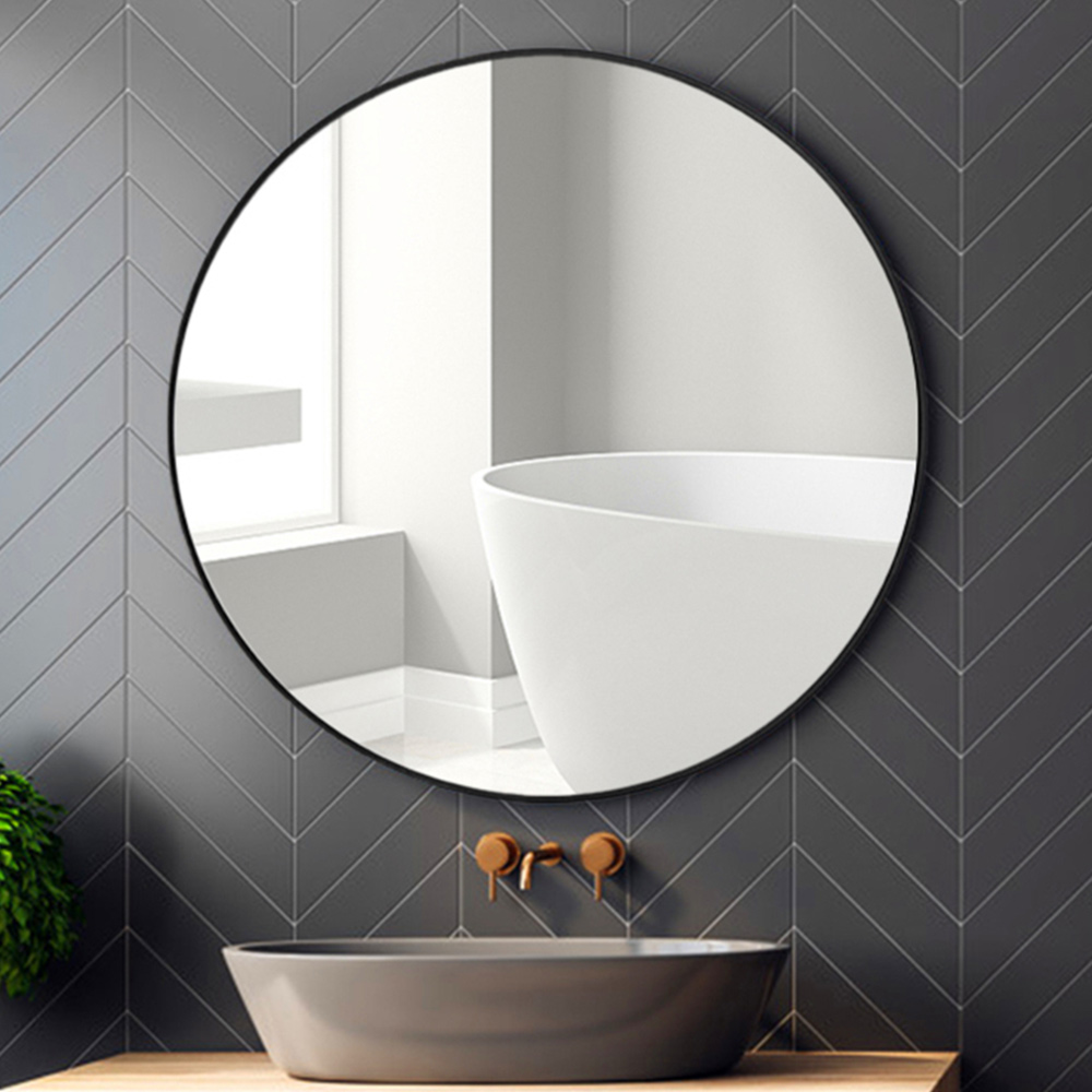 Living and Home Black Frame Nordic Wall Mounted Bathroom Mirror 50cm Image 5