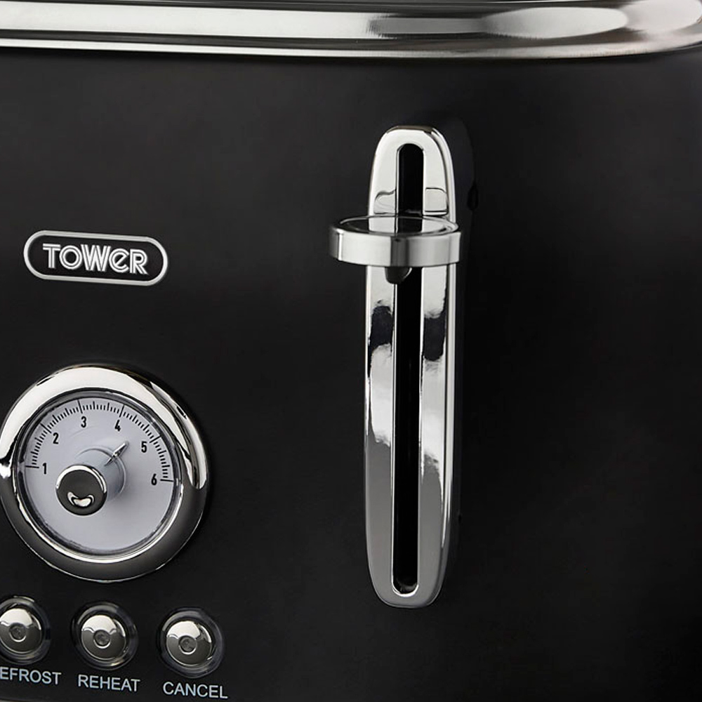 Tower T20065BLK Renaissance Black 4 Slice Toaster Image 3