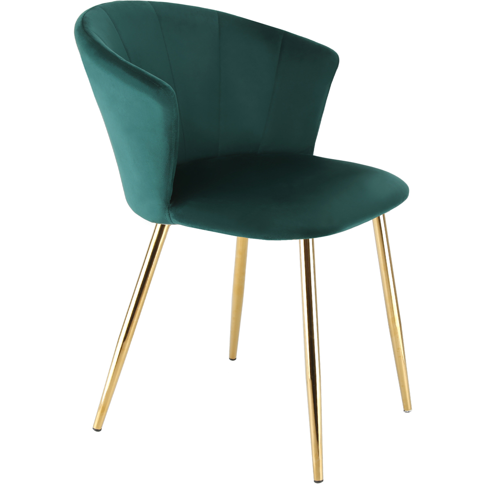 Ella Dining Accent Chair Velvet Upholstery - Green Image 4