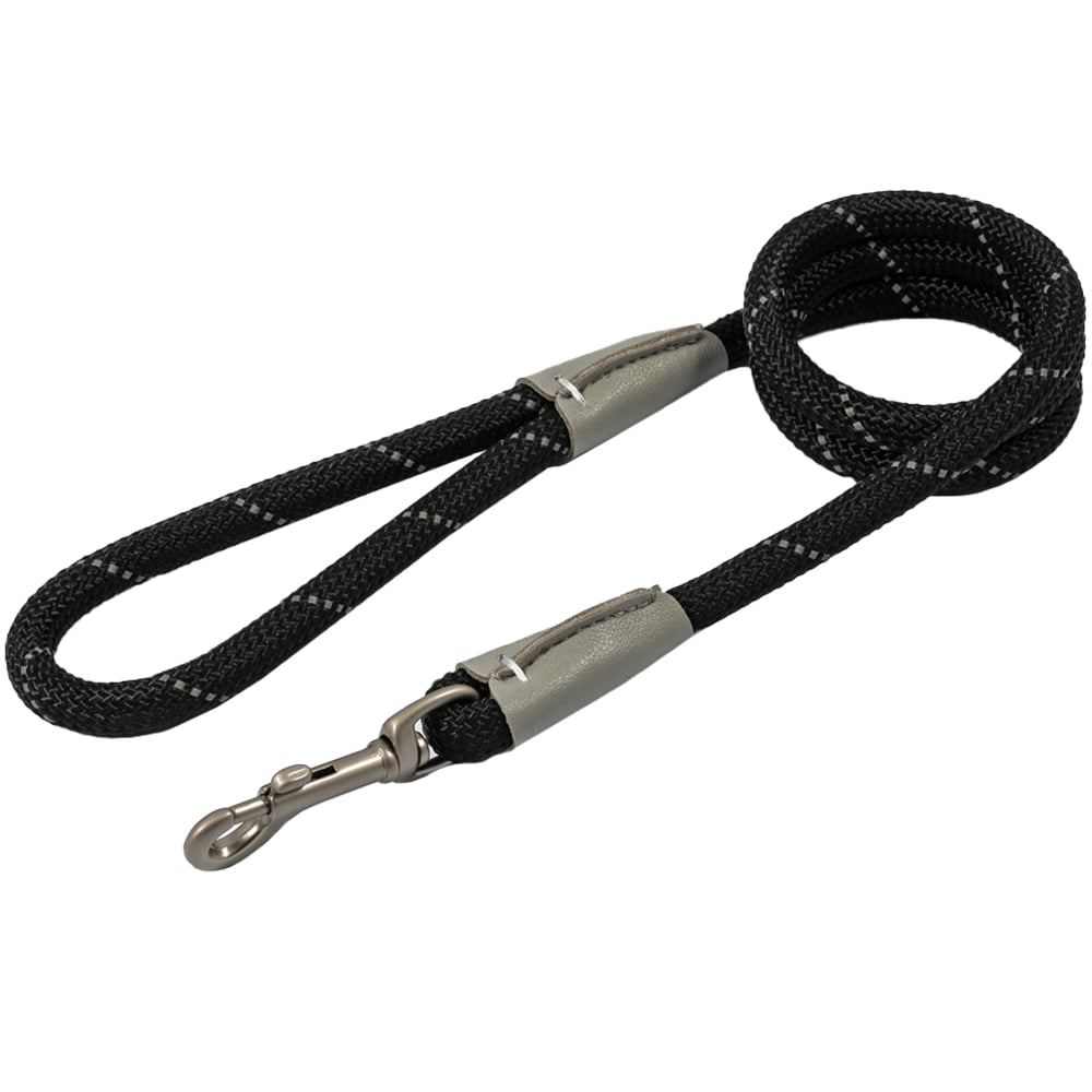 Reflective Rope Lead - Black / 1.2cm Image